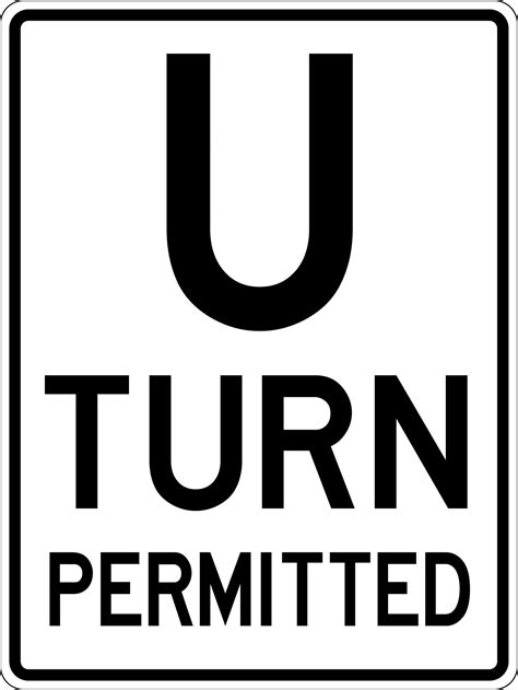 U Turn Permitted Sign