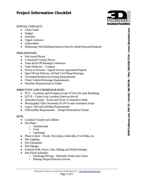 Schematic Design Deliverables Checklist