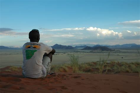 Sunset on the Namib sand dunes.