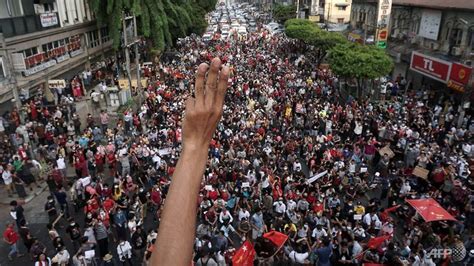 In pictures: Thousands in Myanmar protest against military coup - CNA