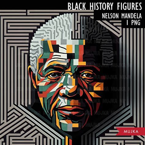 Black History PNG, Nelson Mandela Poster, Black History Cards, Printable Black History Art ...