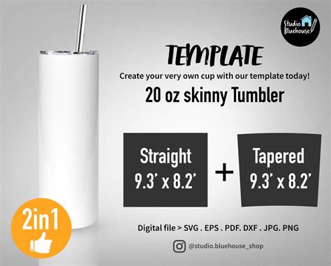 20 Oz Skinny Tumbler Template Template for Tumbler Full Wrap - Etsy UK