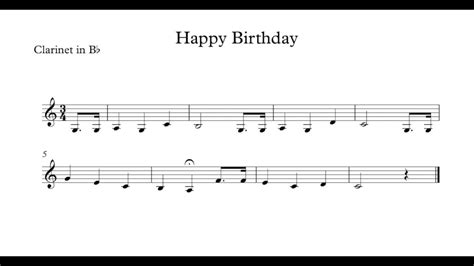 happy birthday sheet music clarinet - Teofila Arredondo