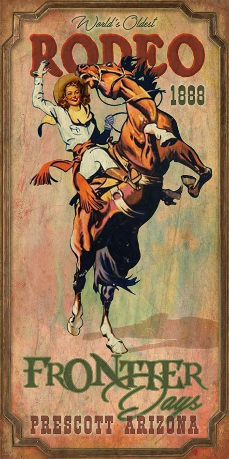 Prescott, AZ Frontier Days Poster | Rodeo poster, Cowgirl art, Cowboy art