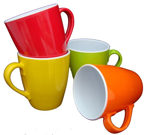 Melamine Mugs. 6 Pack Set - SAN Plastic - Hot Beverage Mug, White - 10 ...