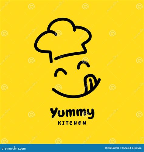 Yummy Face Happy Smile Vector Cartoon Line Emoticon With Tongue Lick ...