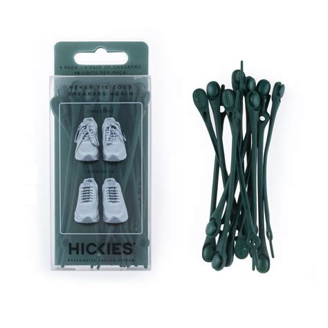 Hickies No-Tie Elastic Shoelaces (Forest Green) - Walmart.com