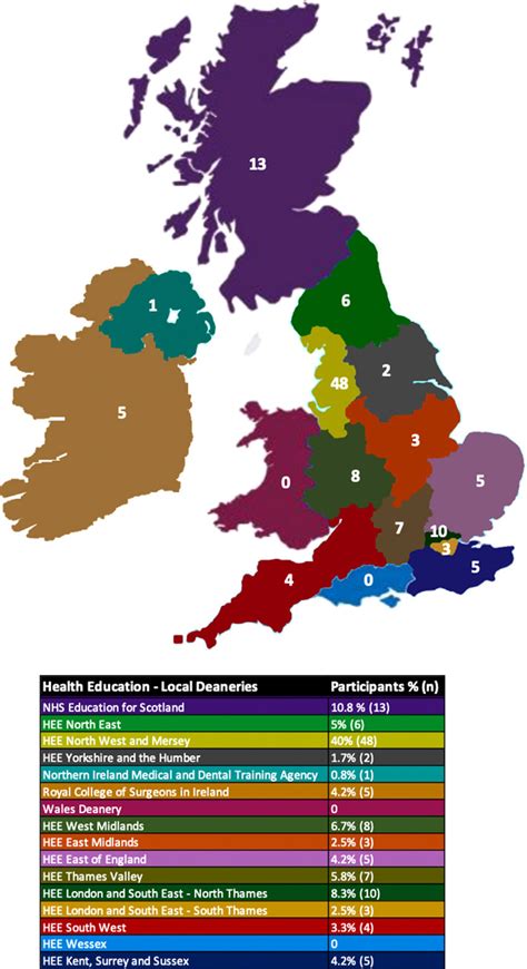 Map distribution of participants with their corresponding deaneries... | Download Scientific Diagram