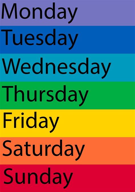 free printable days of the week display free days of the week - days of the week worksheets ...