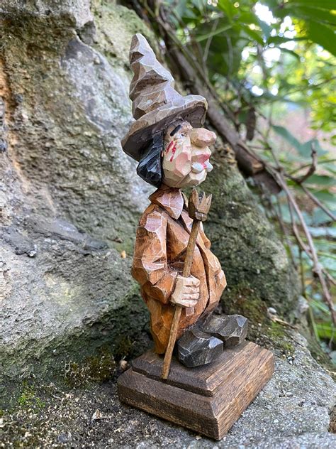 Forest Troll Wood Hand Carved Goblinecore, Norwegian Miniature Wood ...