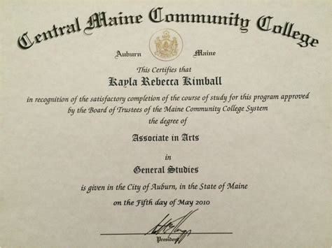 Associate in Arts Degree - Kayla Kimball