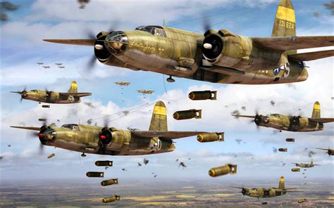 Download wallpapers Martin B-26 Marauder, american heavy bomber, WWII ...