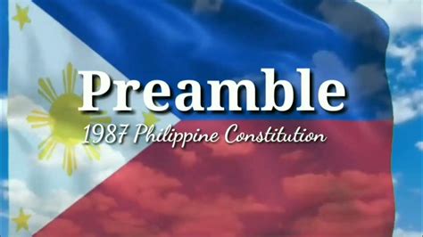 Preamble philippines constitution 1987 - YouTube