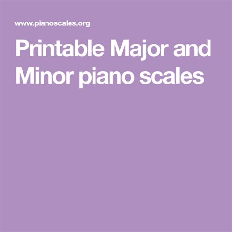 Printable Major and Minor piano scales Piano Scales, Music For Kids, Majors, Printables, Print ...