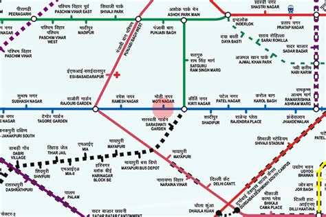 Moti Nagar station map - Delhi Metro