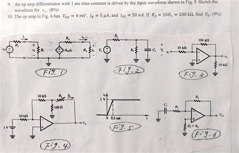 an op amp differentiator with ms time constant is driven by the input ...