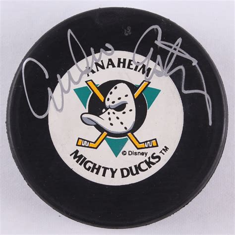 Emilio Estevez Signed "Mighty Ducks" Logo Hockey Puck (Schwartz COA ...