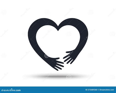 Hugging Arms in Shape of Heart Icon. Hands Hugged or Care Hug ...