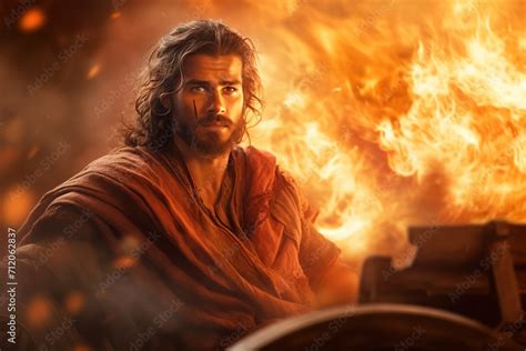 Elijah and the chariot of fire, Bible story. Stock Photo | Adobe Stock