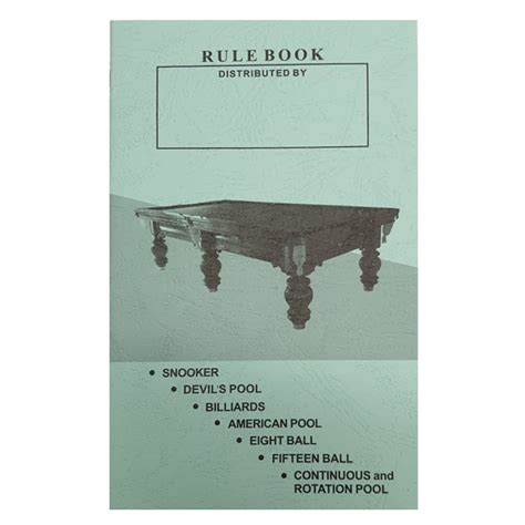 Pool and Snooker Rule Book | Palko, No.1 wholesalers