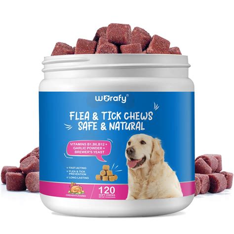 Buy Flea and Tick Prevention for Dogs Chewable, 120 Chews Dog Flea ...