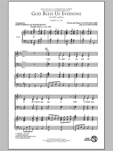 God Bless Us Everyone Sheet Music | John Purifoy | SATB Choir