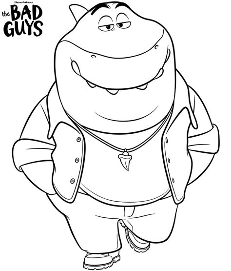 The Bad Guys Mr. Shark coloring page - Download, Print or Color Online for Free