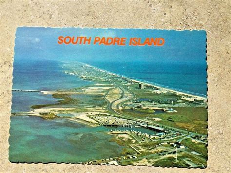 AERIAL VIEW SOUTH PADRE ISLAND TEXAS VINTAGE POSTCARD,UNPOSTED;TX2 ...