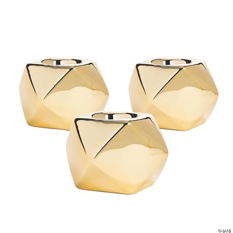 Gold Geometric Tea Light Candle Holders | Oriental Trading