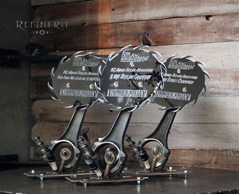 Refinerii Studios: Custom Drag Race Trophies made of Recycled Steel Parts