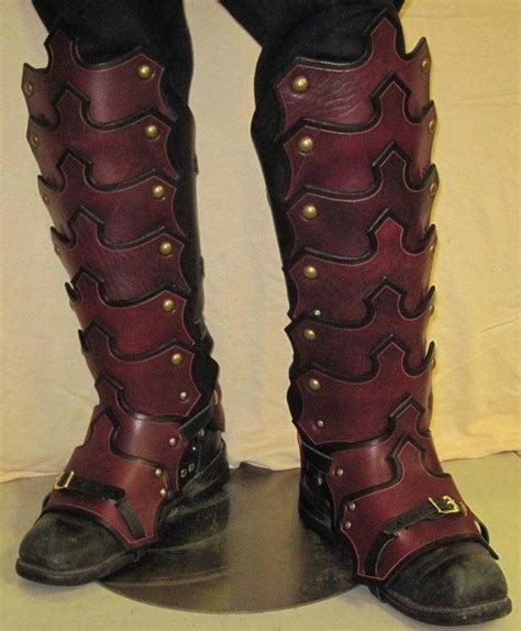 Leather Armor Gothic Plated Greaves & Sabotes | Etsy | Leather armor, Leather, Cosplay armor