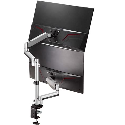 AVLT Dual 13"-32" Stacked Monitor Arm Desk Mount fits Two Flat/Curved Monitor Full Motion Height ...