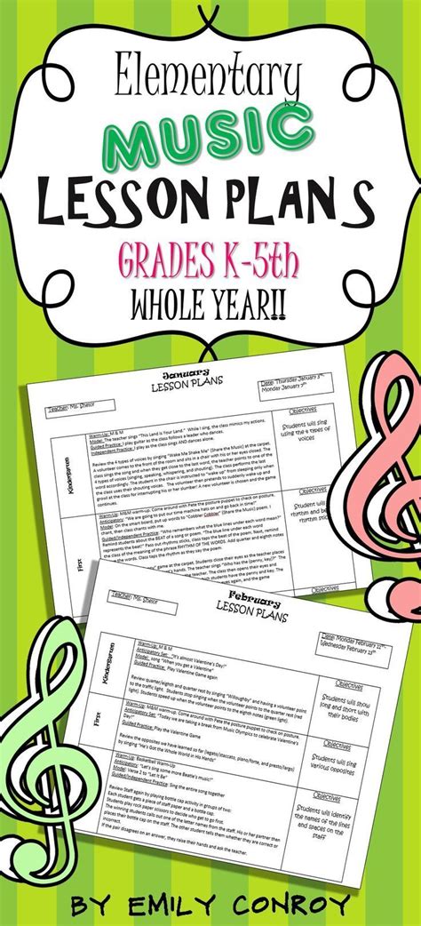 Elementary Music Lessons Plans-These plans are creative and concise. Grades K-5 for the whole ...