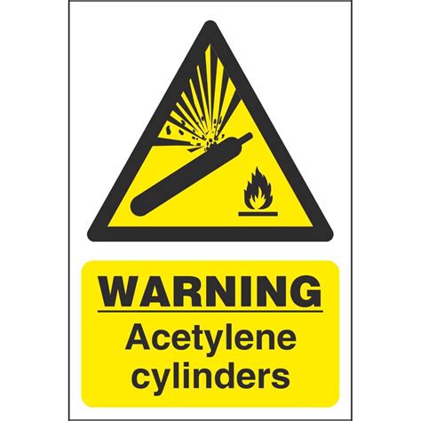 Acetylene Cylinders Warning Chemical Hazards Workplace Safety Signs