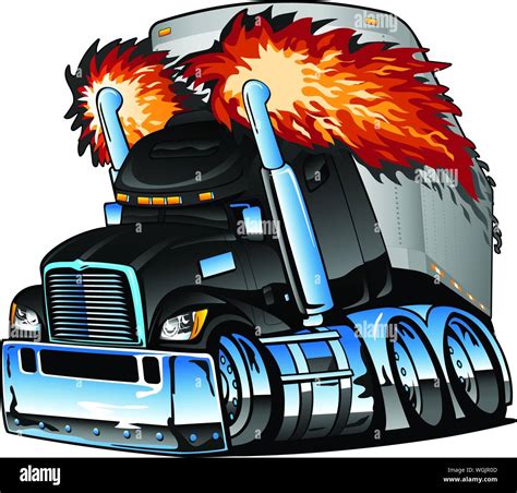 Semi truck with flames Cut Out Stock Images & Pictures - Alamy