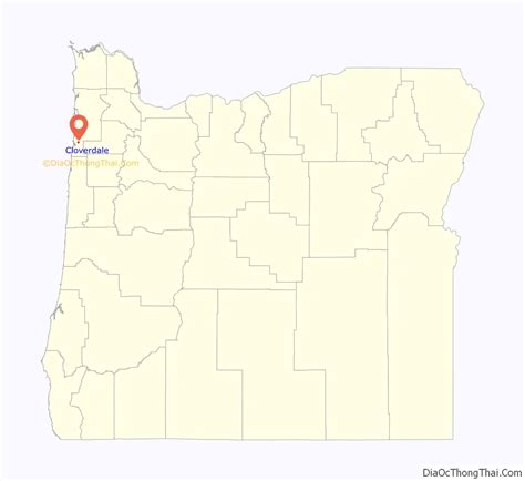 Map of Cloverdale CDP, Oregon