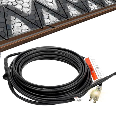 HEATIT 8JHSF Roof and Gutters Heating Cable with 10ft Lighted Plug Heavy-Duty Heat Tape, 120V 8W ...