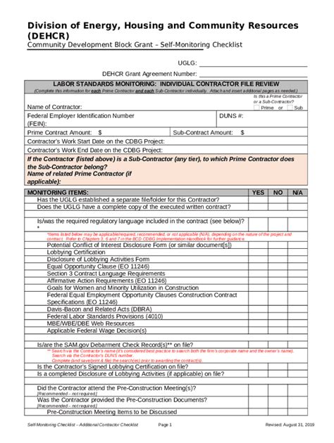 PRE-CONSTRUCTION CHECKLIST FOR CONTRACTORS Doc Template | pdfFiller