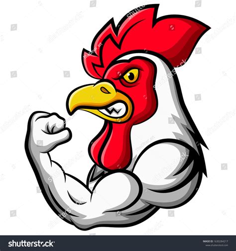 Cartoon Strong Chicken Mascot Design Stock Vector (Royalty Free) 1630284217 | Shutterstock