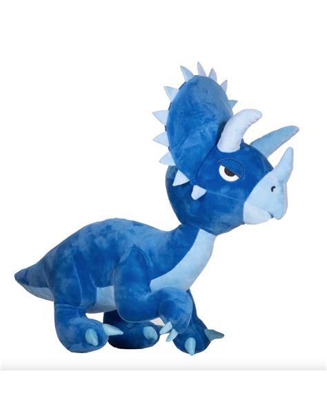 Elbo Dino Plush: Large Blue Triceratops - Purple Haze