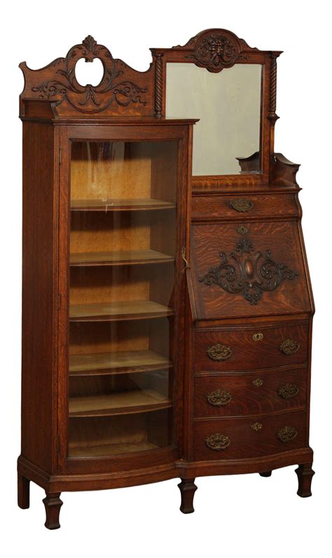 Antique Victorian Oak Side by Side Secretary Desk Bookcase on Chairish ...
