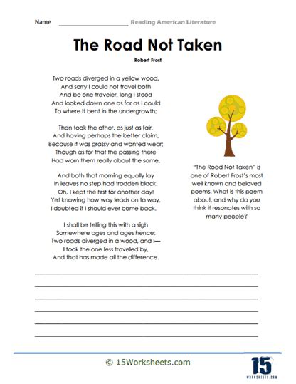 The Road Not Taken Poetry Analysis Activity for Google Drive ...