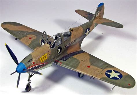 Plane model P-400 Airacobra assembled from Hasegawa kit | Model Kits: cars, ships, airplanes