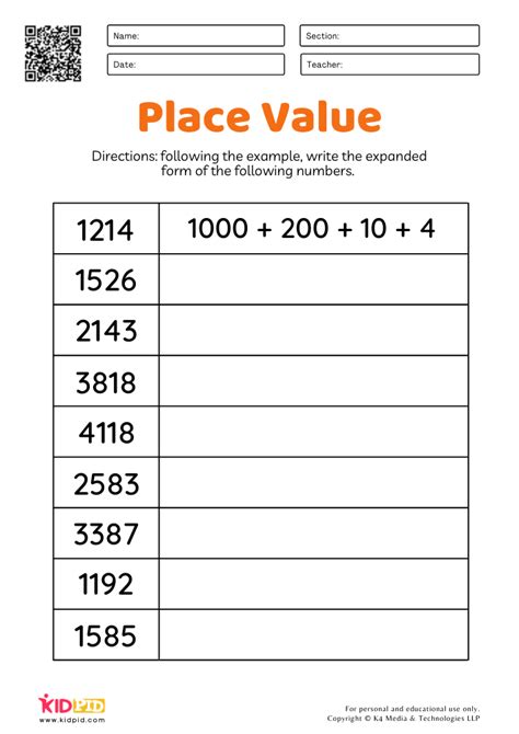 Math Expanded Form Worksheets for Grade 3 - Kidpid