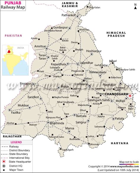 Punjab Rail Network Map