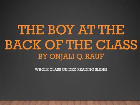 The Boy at the Back of the Class Whole Class Guided Reading Planning L/UKS2 | Teaching Resources