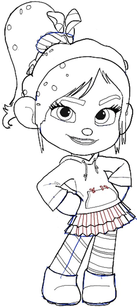 How to Draw Vanellope Von Schweetz or Glitch from Wreck it Ralph Step by Step Tutorial - How to ...