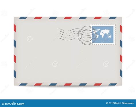 Vector Postage Envelope With Stamp Royalty Free Stock Image - Image: 31124266