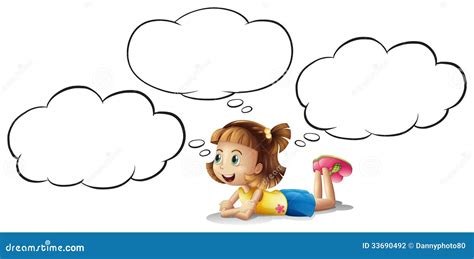 A Smiling Girl And A Speech Bubble Stock Vector - Illustration of bubble, drawing: 33690492