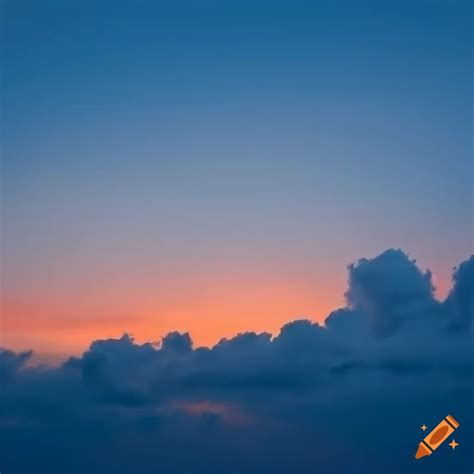 Several big clouds, blue sky, sunset, high resolution